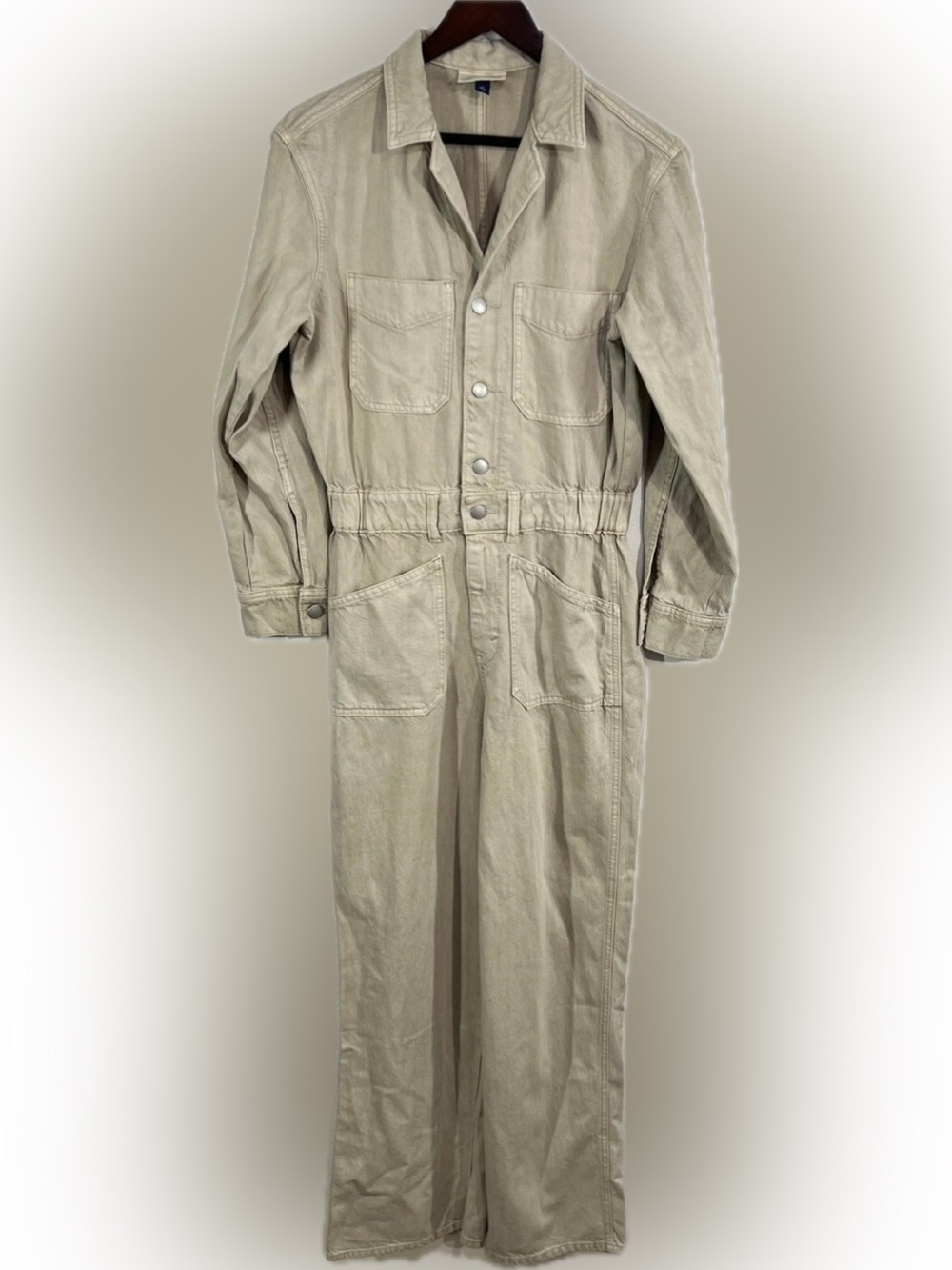 Universal Thread Wide Leg Jumpsuit in Light Beige Size 6